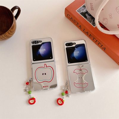 갤럭시Z플립 7 6 5 4 3 사과 배 키링 미러 하드케이스