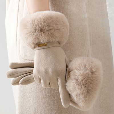 네이브 토끼 털 소프트 터치 여성 겨울 장갑