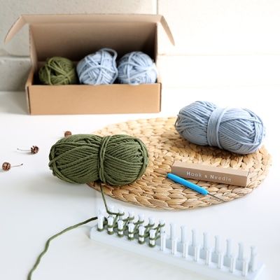 이지베틀 뜨개질set (털실1ea+플라스틱판+부자재)