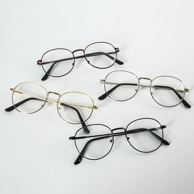 베이지 커플 기본 동그리 안경테 (블루라이트X)_9110