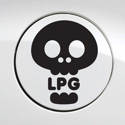 주유구_해골 LPG [자동차스티커/주유구스티커]