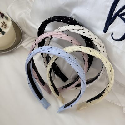 여성 도트 꼬임 트위스트 헤어밴드 머리띠