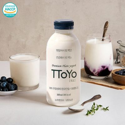 [TToYo] 100% 국내산 원유 플레인 요거트 500mlx2병