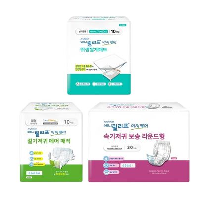 애니릴리프_매트1팩+겉기저귀대1팩+속기저귀라운드1팩
