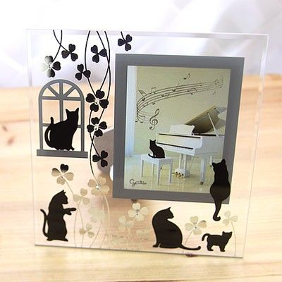 블랙 캣 큐빅플라워 사각액자(3.5X5)