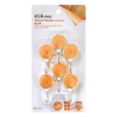 세모네모 우드훅 바둑알행거 W-5S 6개입 소품걸이