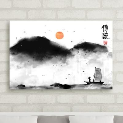 iw676-동양화_해와달_중형노프레임