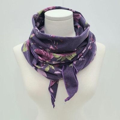 [애슬릿]장미 꽃 마름모 엄마 할머니 겨울 롱 머플러