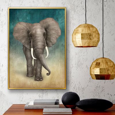코끼리 A2 4ELE2 그림 액자 풍수에 좋은(W4BB3AA)