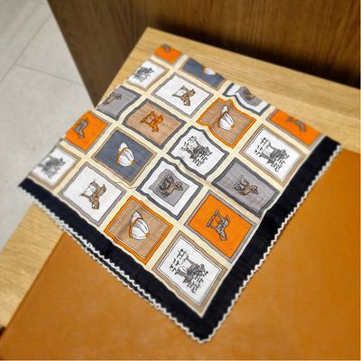 말 액자 블랙테 (뜨개 레이스 스카프 손수건)