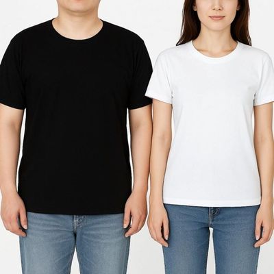 국산 기본 무지 순면 30수 반팔티셔츠 105사이즈 흰티 라운드 남녀공용 이너 데일리(WFPC2GK)