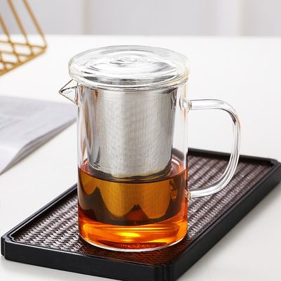 내열유리 스테인리스 티팟 거름망컵 450ml