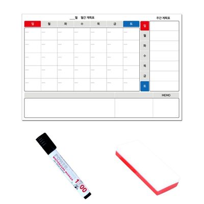 듀얼 생활계획표 화이트보드 스터디플래너 미니[WCF6B