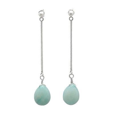 핸드메이드 실버 925 제시카 물방울 원석 귀걸이