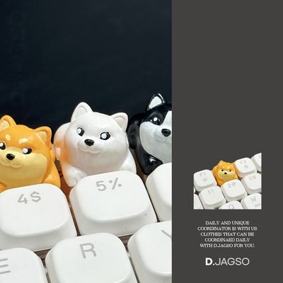 레진 시바견  도그 키캡 크로스 샤프트 싱글