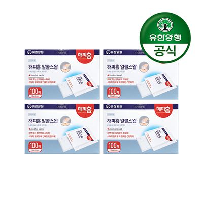 해피홈 소독용 알콜스왑 100매입 4개+증정