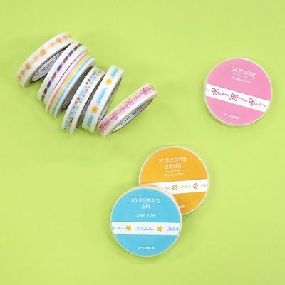 오첵 7mm 기능성 마스킹테이프 10종 다꾸 마테 폴꾸
