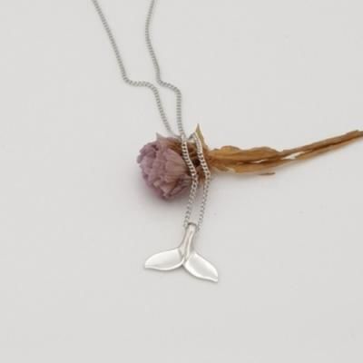 [애슬릿]전체실버 체인 고래꼬리 목걸이 50cm_무도금