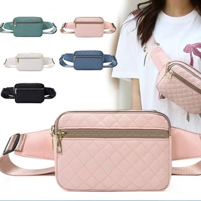 퀼팅 프론트 지퍼 버클 크로스백