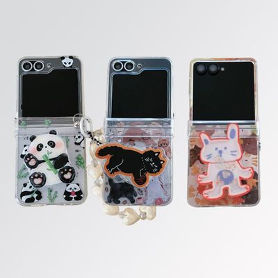 갤럭시 z플립 7 6 5 4 애니멀 캐릭터 스마트톡 케이스