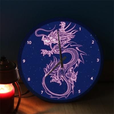 ng177-LED시계액자35R_풍수승천하는용그림