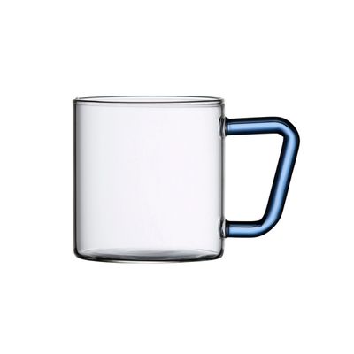 비전글라스 컬러 핸들 머그 400ml 4P 투명컵