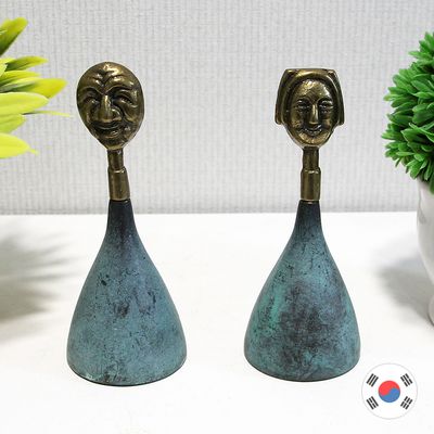 남녀세트 전통탈 청동주물 식탁종 알림종 HTB-222
