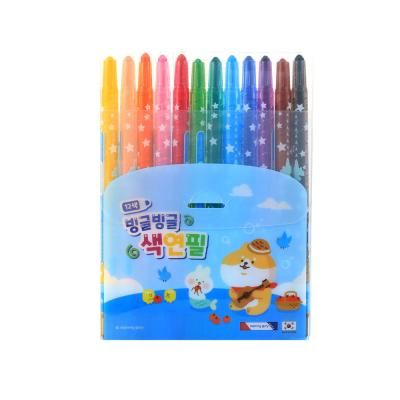 모닝글로리 12색 빙글빙글 색연필 블루