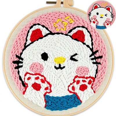 프랑스자수세트 펀치니들자수 고양이 자수 300 x 225mm(WFPA3PW)