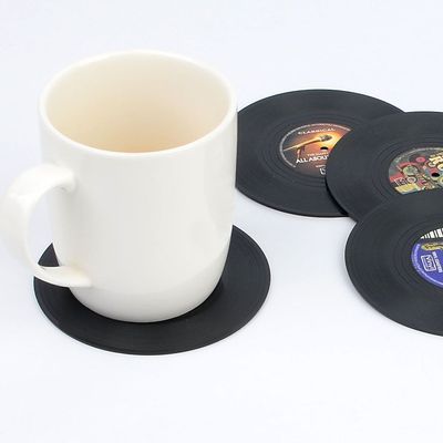 모양 4P 컵받침 레코드판(WFH9B2B)