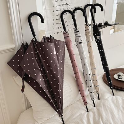 라호 러블리 도트 패턴 블랙코팅 자외선차단 장우산