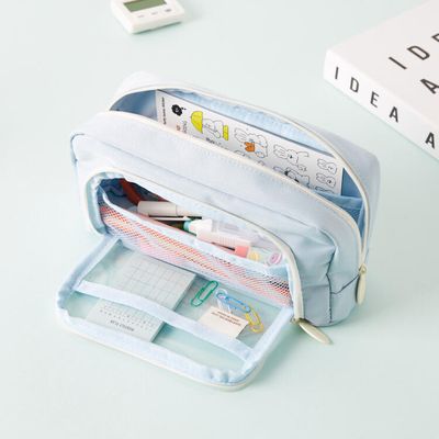 아트박스 대용량필통 스카이블루