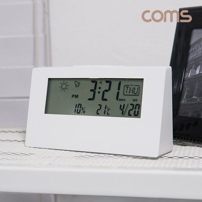 LCD 디지털 알람 시계 정시 알람 달력 날씨 온습도 디스플레이화면(WFLU8KH)