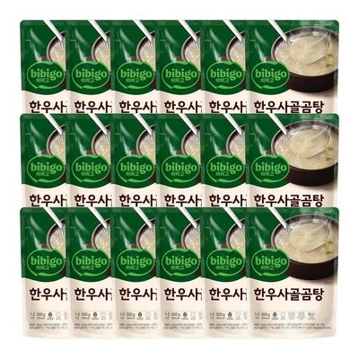 든든한 CJ 비비고 한우 사골곰탕 500g x 18입 가정용 간편식 즉석국물요리