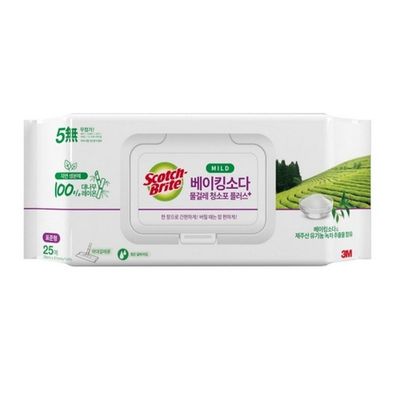 3M 베이킹소다 물걸레 청소포 25매 표준형 28X21cm