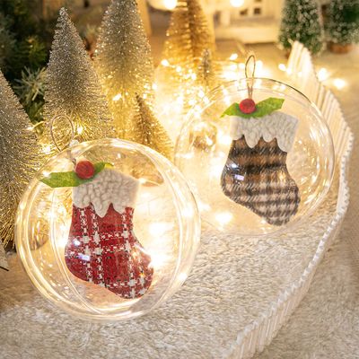 크리스마스 장식 크로스양말 벌룬볼 15cm 트리 소품