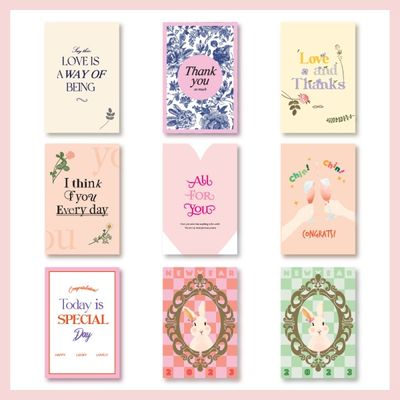 via K studio 플라워 엽서 카드