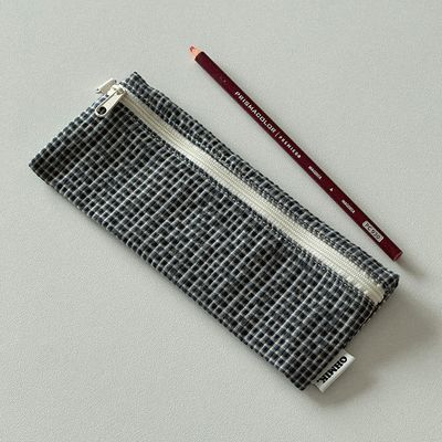 Pencil Pouch - Blue Check [008]