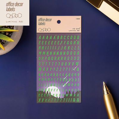 퍼니스티커 LM-001 야광 알파벳 PVC 오피스데코 