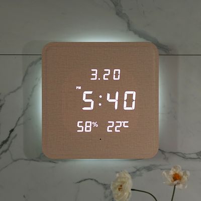 플라이토 3세대 백라이트 스퀘어 온습도 LED 벽시계