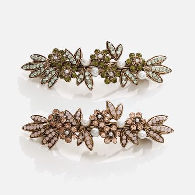 제이로렌 보태니컬 플라워 진주 자동핀 H01532