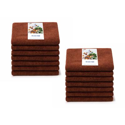 쓱싹 카페행주 중 초극세사 30x45 브라운 7개 2세트