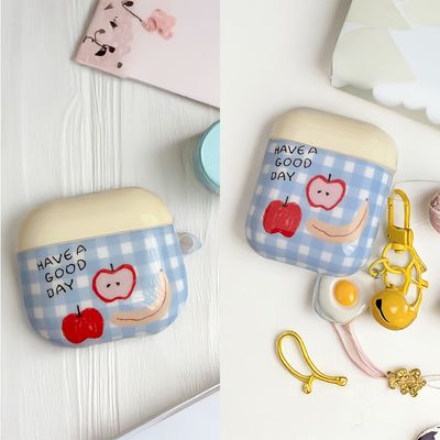 파스텔톤 과일 드로잉 포인트 에어팟 프로 케이스