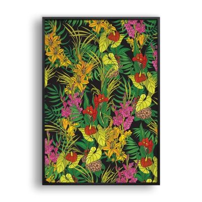 트로피칼 플라워 (Black) / 일러스트 액자