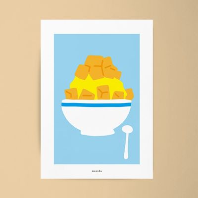 망고 빙수 M 디자인 포스터 카페 디저트