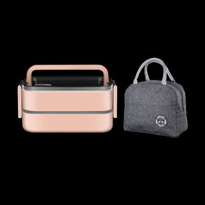 (해외직구)2단 전자레이지용 도시락통(핑크)
