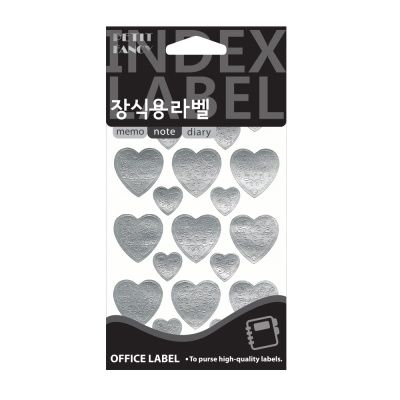 20-511SL 대용량 은박 하트 모양 견출지