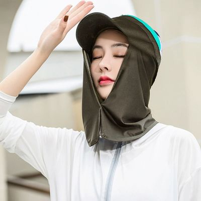 [아일렌]자외선차단 롱 캡 선가드(카키)