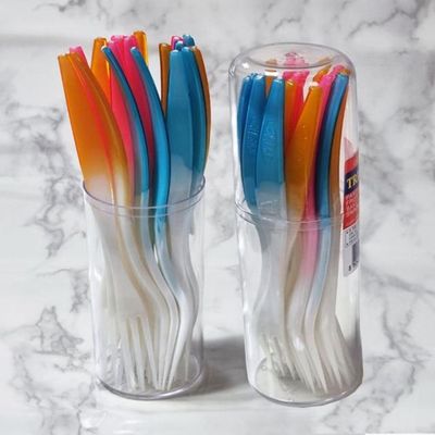 다회용 3색칼라 포크 세트18P CL-691(WFFFUKR)