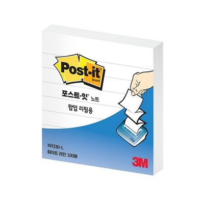 3M 포스트잇 팝업리필 KR-330-L 화이트라인